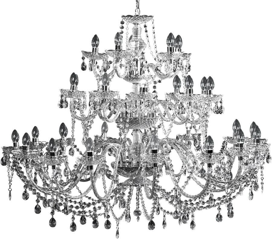 Invicta Interior Design kroonluchter CRYSTAL XXL 120cm helder acryl 30-armige kristallen lamp 1714