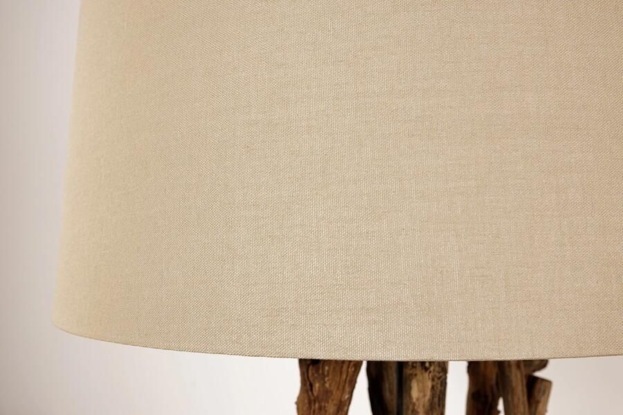 Invicta Interior Design drijfhout vloerlamp EUPHORIA 180cm naturel met linnen kap 20697