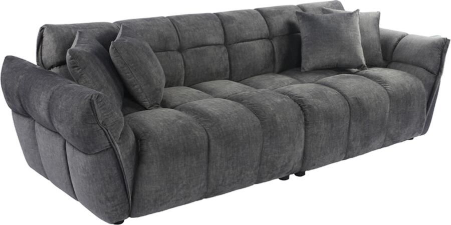 Invicta Interior Loungebank CLOUD 260cm 3-zits XXL vogue velvet grey 49022