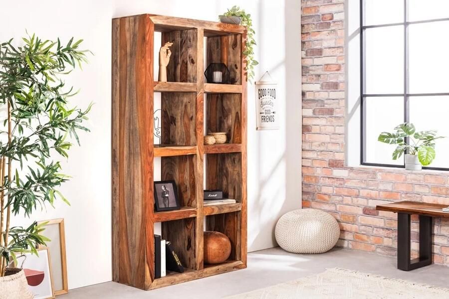 Invicta Interior Massieve plank MAKASSAR 180cm Sheeshamhout smoke finish 8 vakken handgemaakt 43065