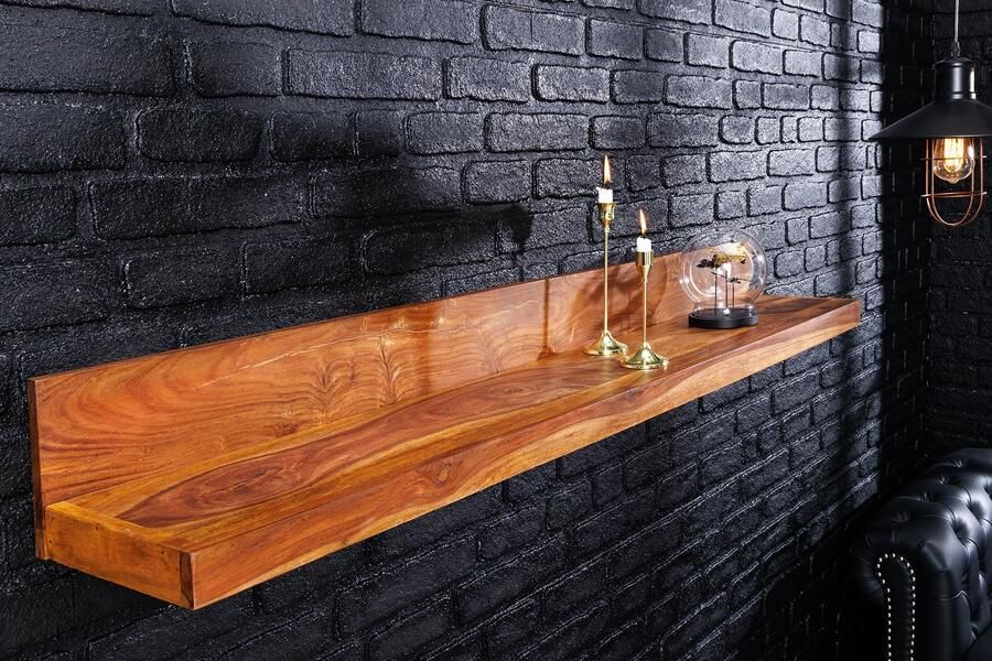 Invicta Interior Massieve wandplank MAKASSAR 140cm bruin sheeshamhout afwerking 44746