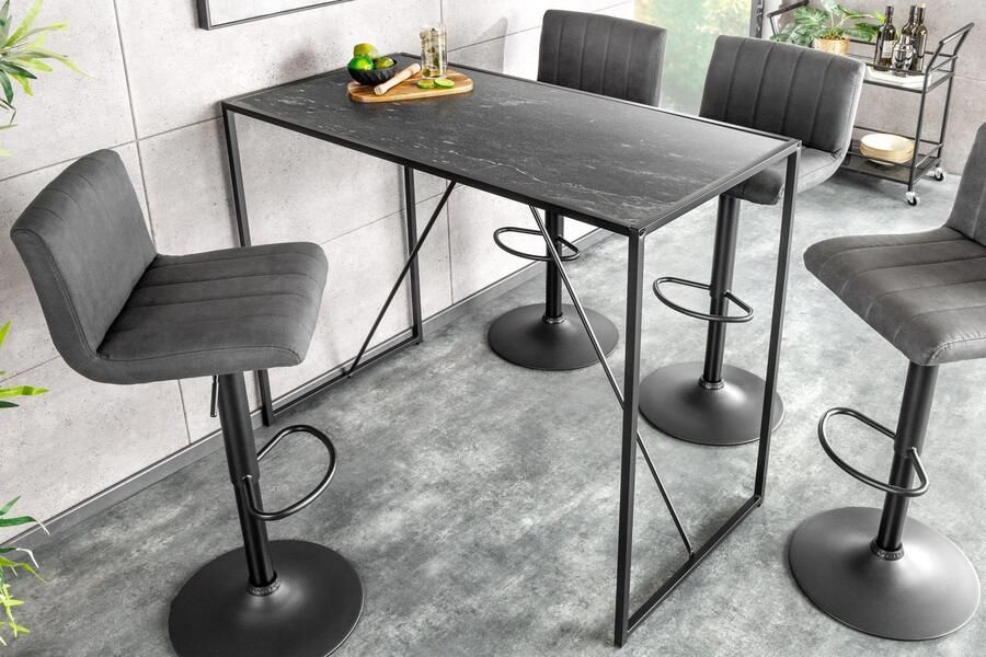 Invicta Interior Moderne bartafel SLIM LINE 120 cm grafiet metalen bartafel 44736