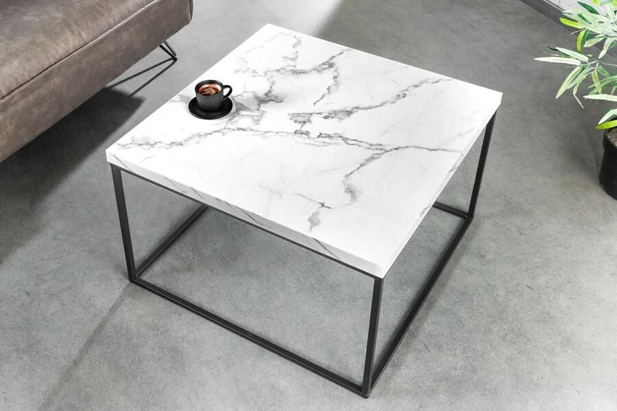 Invicta Interior Moderne salontafel ARCHITECTURE 60cm wit marmeren design metalen frame 44762
