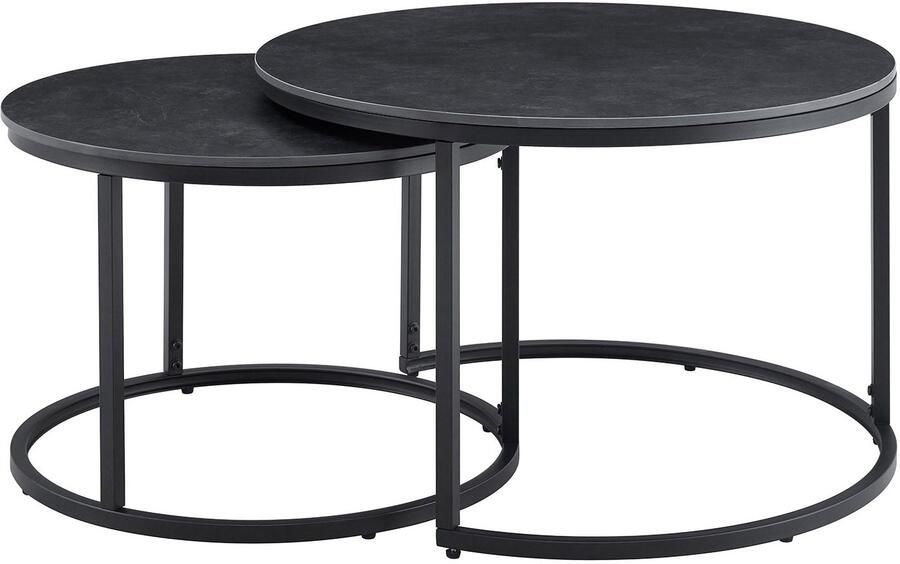 Invicta Interior Salontafel ELEGANCE 75cm set van 2 keramiek grijs