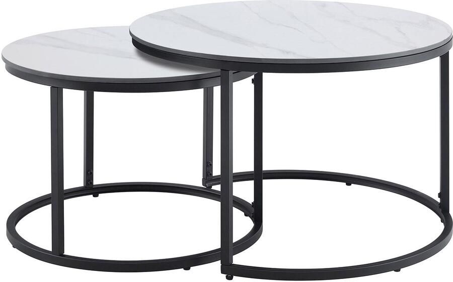 Invicta Interior Salontafel ELEGANCE 75cm set van 2 keramiek wit