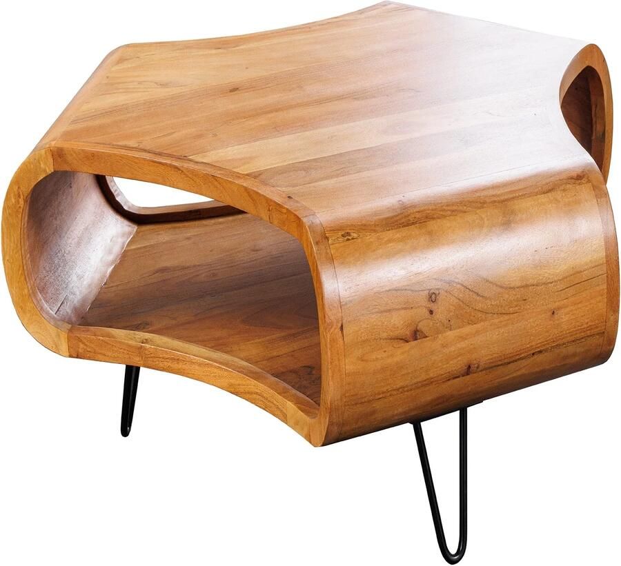 Invicta Interior Salontafel ORGANIC LIVING 70 cm acaciahout bruine honingkleurige afwerking 47094