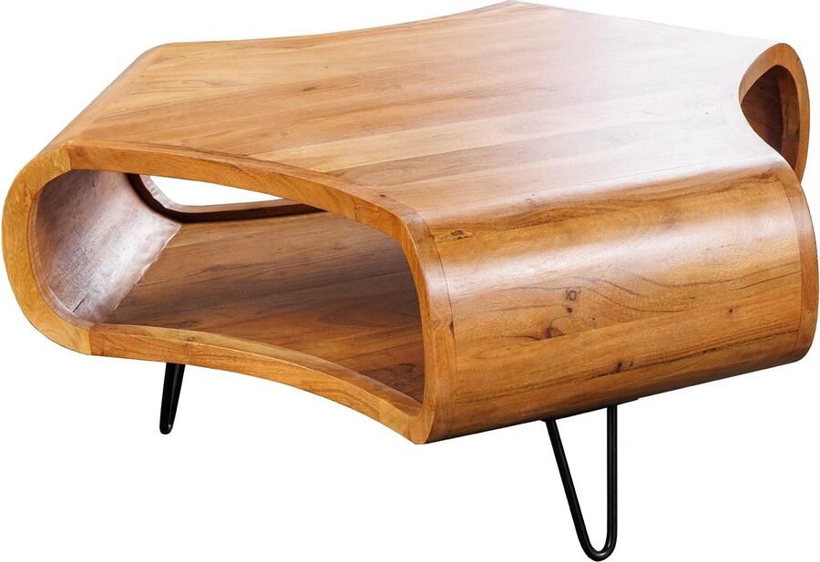 Invicta Interior Salontafel ORGANIC LIVING 90 cm acaciahout bruine honingkleurige afwerking 47095