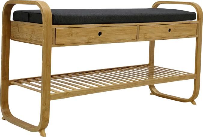 Invicta Interior Schoenenrek ZEN-BO 100cm met lade bamboe natuurlijk grijs