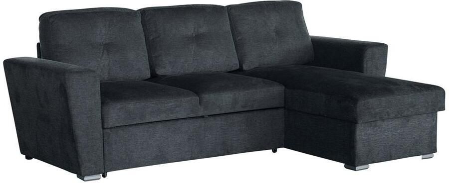 Invicta Interior Slaapbank APARTMENT 245cm 3-zits met ottoman en opbergruimte textielstof grijs