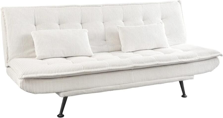 Invicta Interior Slaapbank JAZZ 195 cm 3-zits beige corduroy 47521