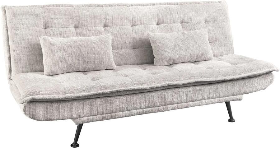 Invicta Interior Slaapbank JAZZ 195 cm 3-zits chenille stof champagnebeige 47527