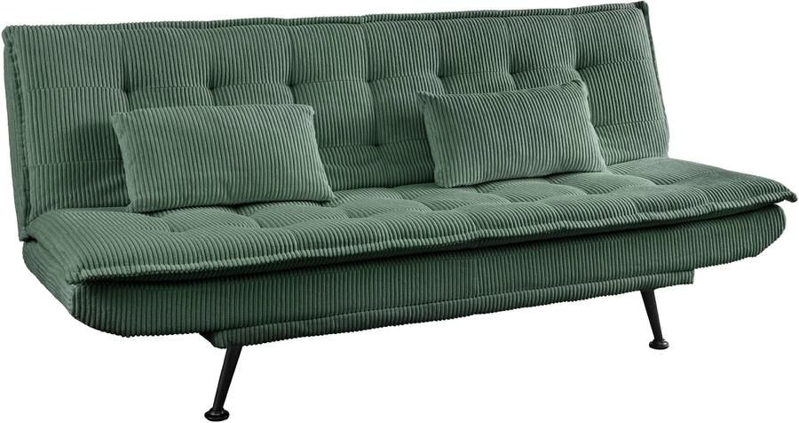 Invicta Interior Slaapbank JAZZ 195 cm 3-zits koordgroen 47523