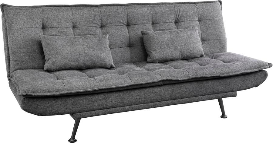 Invicta Interior Slaapbank JAZZ 195 cm 3-zits met structuurstof in grijs 47529