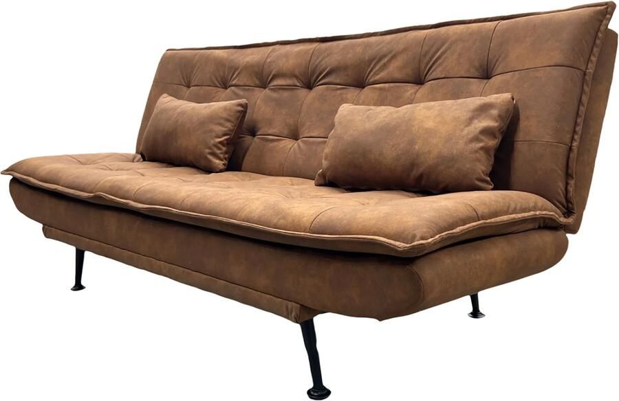 Invicta Interior Slaapbank JAZZ 195 cm 3-zits microvezel bruin 47525