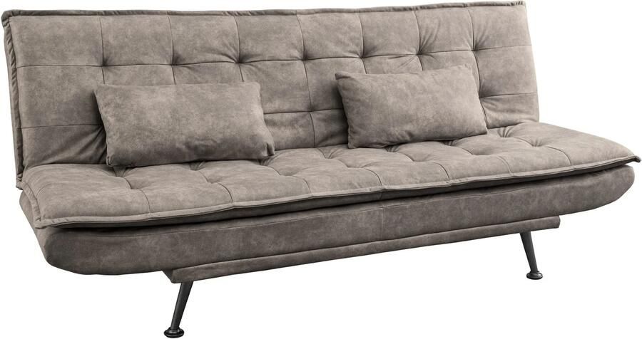 Invicta Interior Slaapbank JAZZ 195 cm 3-zits microvezel taupe 47526