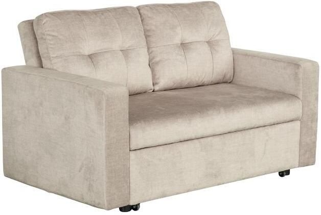 Invicta Interior Slaapbank SMART 140cm 2-zits fluweel champagne beige