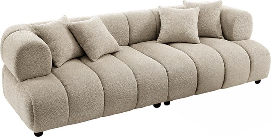 Invicta Interior Sofa ADLON 255cm 3-zits XXL bouclé champagne greige 44074