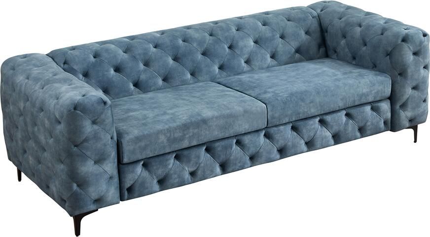 Invicta Interior Sofa MODERN BAROCK 235cm 3-zits fluweel petrol