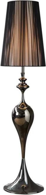 Invicta Interior Edele design vloerlamp LUCIE 160cm zwarte vloerlamp in barokstijl 20512