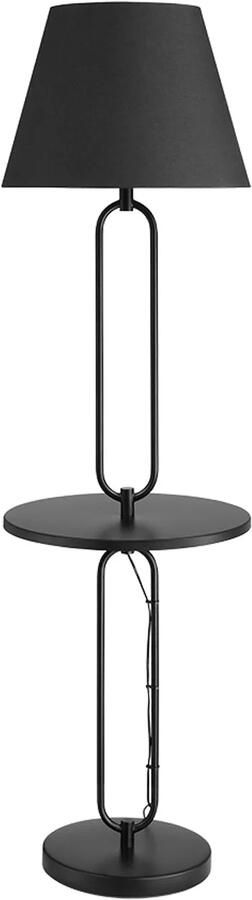 Invicta Interior Moderne vloerlamp bijzettafel SERVANT 175cm zwart metaal rond 43759
