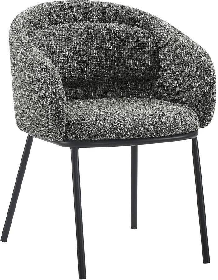 Invicta Interior Stoel FLORENZ met armleuningen gestructureerde stof grijs en zwart metalen frame 47791