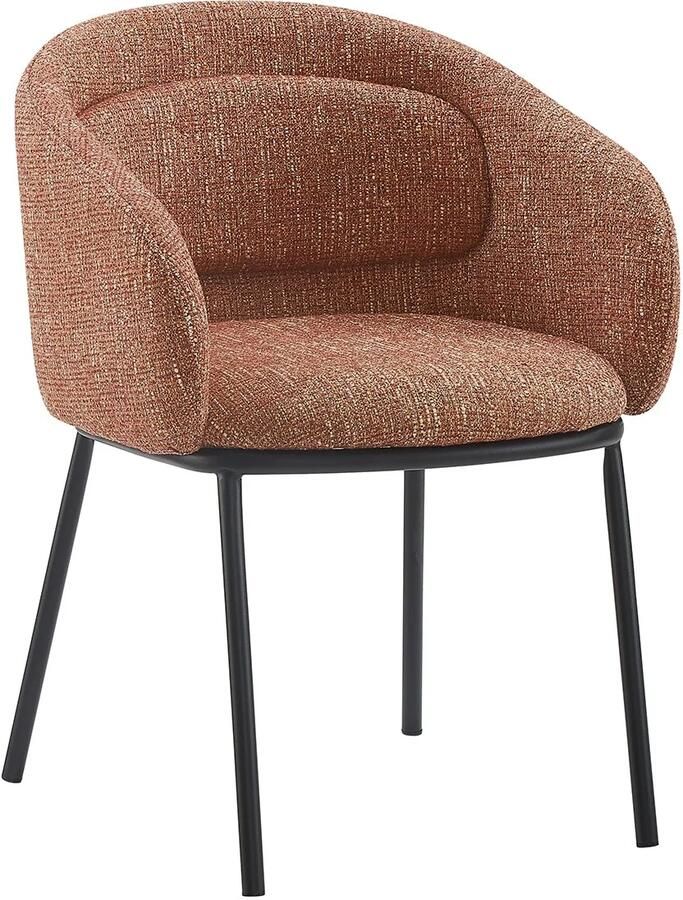 Invicta Interior Stoel FLORENZ met armleuningen gestructureerde stof roestbruin en zwart metalen frame 47793