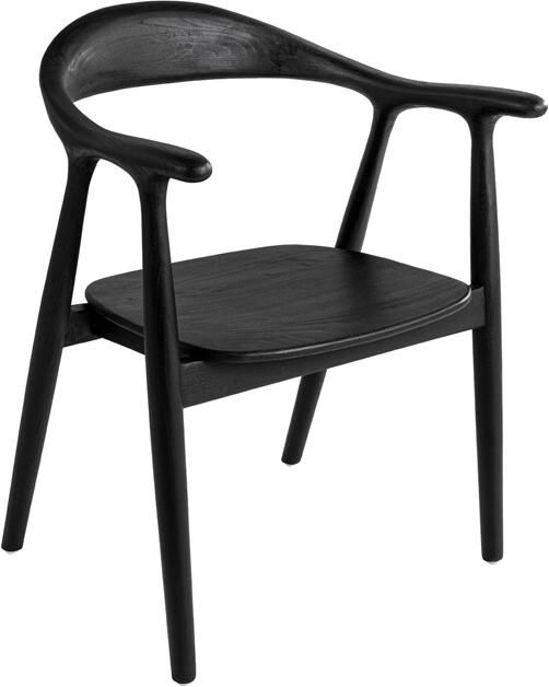 Invicta Interior Stoel KENNEDY met armleuningen teakhout zwart 48709