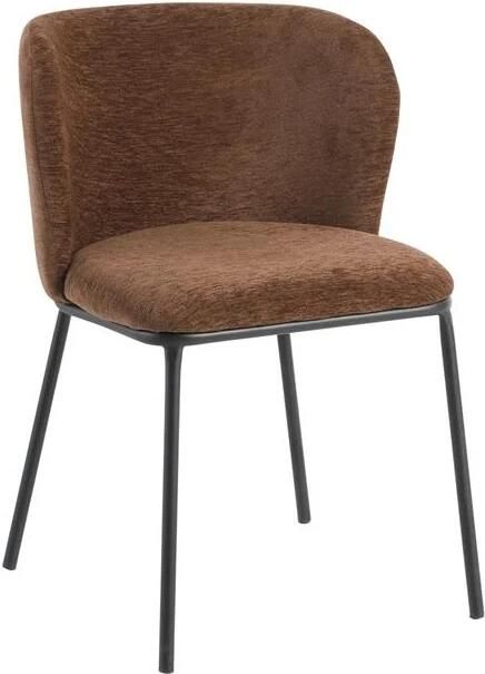 Invicta Interior Stoel LYON zwart metaal rek bruin 70013