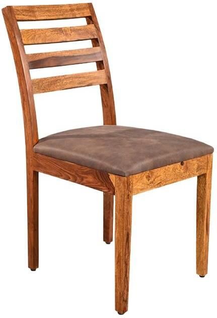 Invicta Interior Stoel MAKASSAR 90cm microvezel bruin en sheeshamhout bruine steenafwerking 48656
