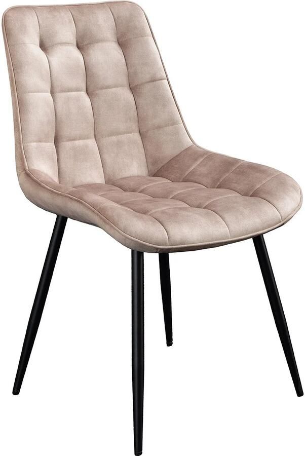 Invicta Interior Stoel ROADSTAR fluweel champagnegrijs met zwarte metalen poten 47484