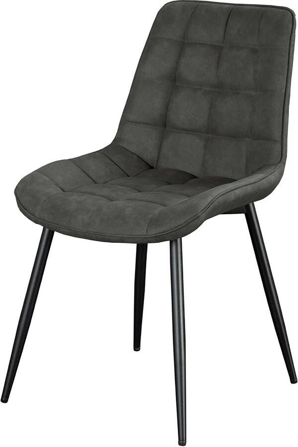 Invicta Interior Stoel ROADSTAR van microvezel donkergrijs met zwarte metalen poten 47483