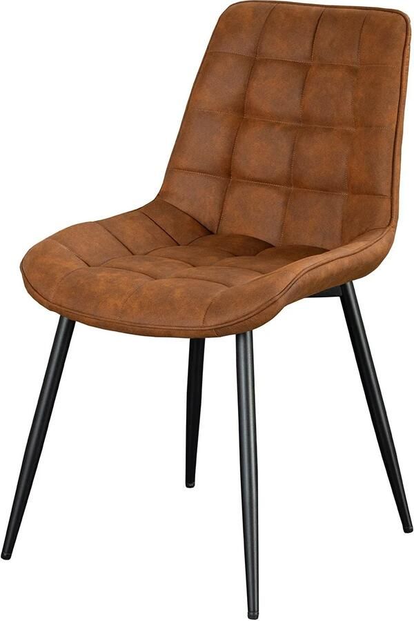 Invicta Interior Stoel ROADSTAR van microvezel in cognacbruin met zwarte metalen poten 47481