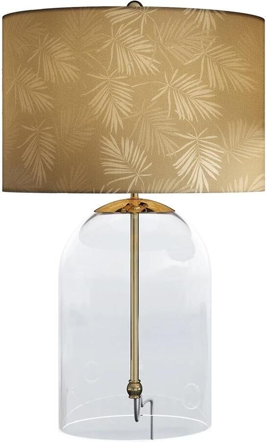 Invicta Interior Tafellamp CLASSICO 50 cm lampenkap wit goudkleurig glas transparant goud 46012