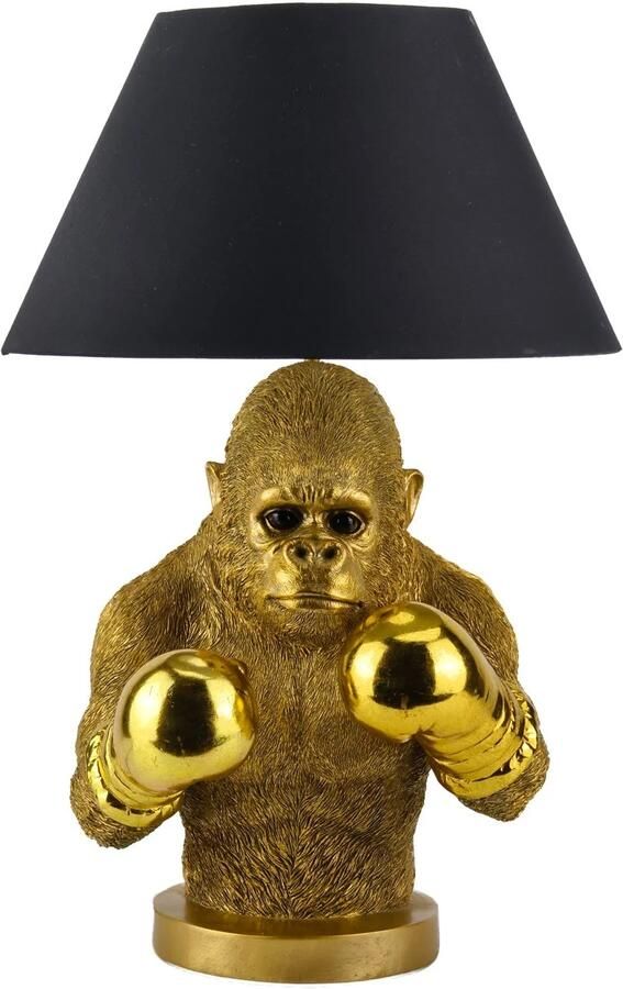 Invicta Interior Tafellamp KING APE 55 cm met goudkleurige en zwarte kap 48025