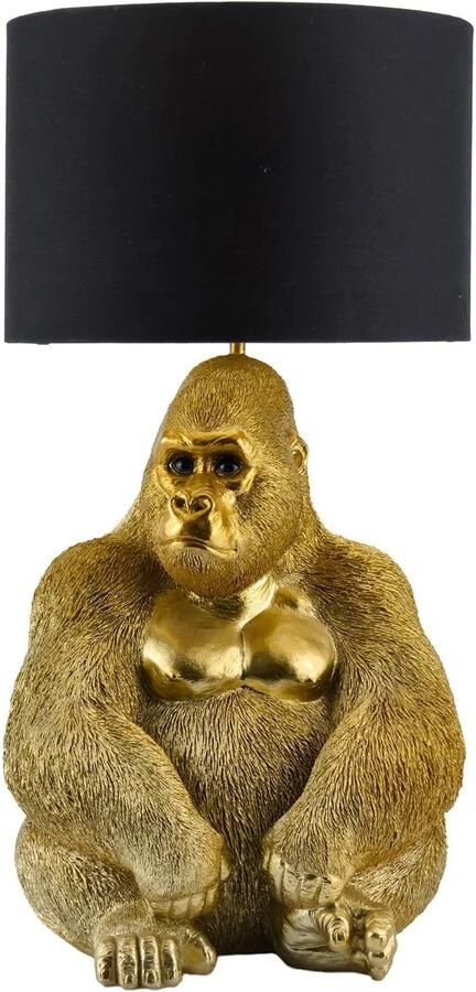 Invicta Interior Tafellamp KING APE 55 cm met goudkleurige en zwarte kap 48026