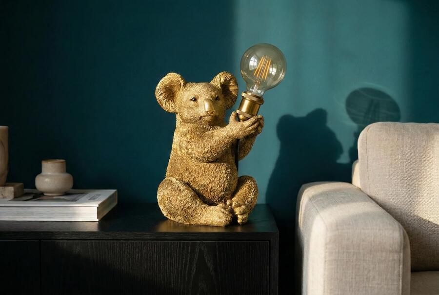 Invicta Interior Tafellamp KOALA 30cm gouden sculptuur 48003