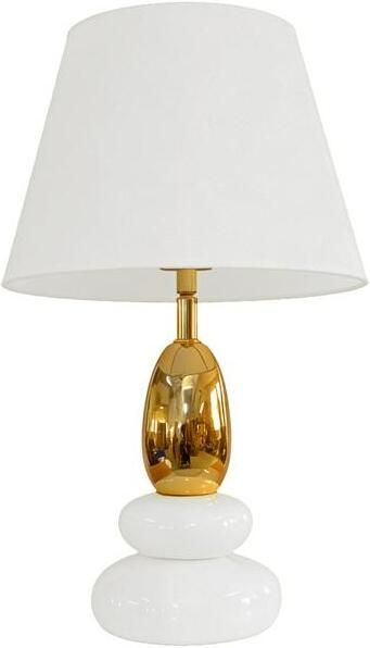 Invicta Interior Tafellamp STONES OF ZEN 45cm met verstelbare lampenkap wit goud 70018