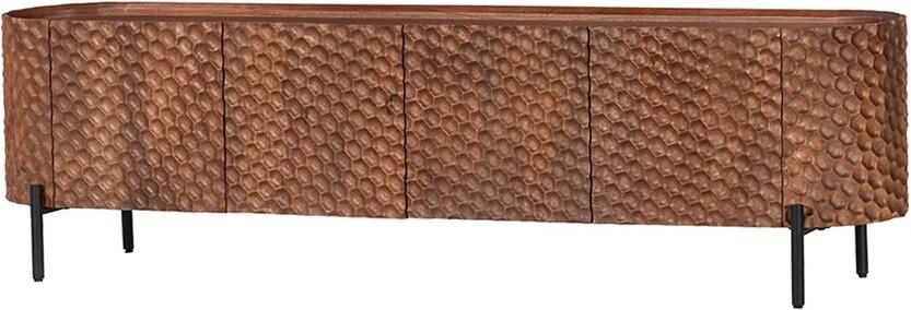 Invicta Interior TV-bord ADLON 200 cm 3D massief mangohout met zwart frame 47585