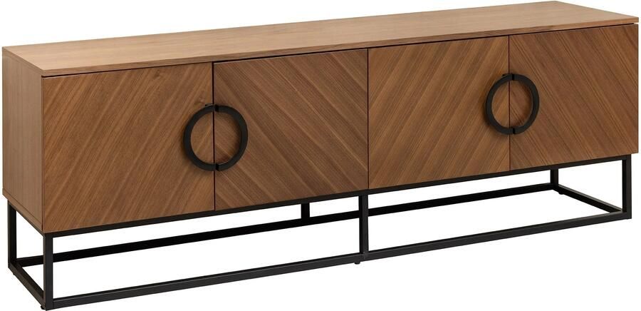 Invicta Interior TV-onderkast GRANDEZZA 180 cm walnoothoutlook met zwart metalen frame 46557