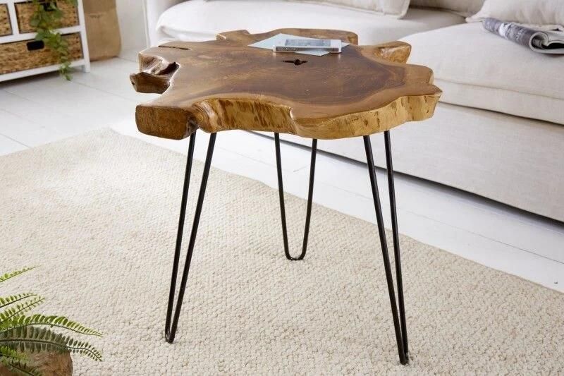 Invicta Interior Unieke bijzettafel WILD 50cm teakhouten salontafel 38243