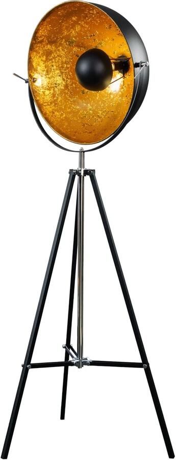 Invicta Interior Vloerlamp BIG STUDIO 170cm zwart bladgoud look industrieel design 18692