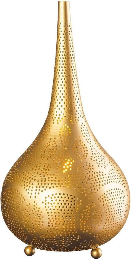 Invicta Interior Handgemaakte vloerlamp ORIENT LIVING 50cm goud ijzer druppelvorm 44898