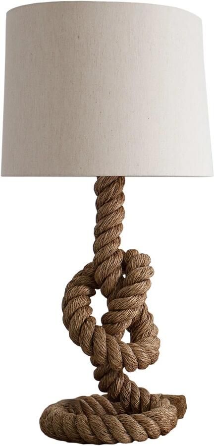 Invicta Interior Maritieme vloerlamp SEVEN SEAS 80cm touw tafellamp linnen kap 30201
