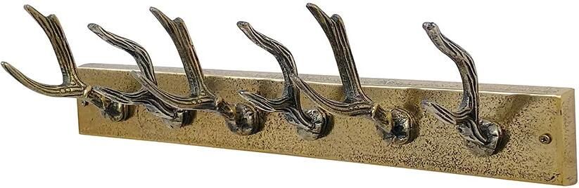 Invicta Interior Wandkapstok met hertmotief 50 cm metaal messing 45664