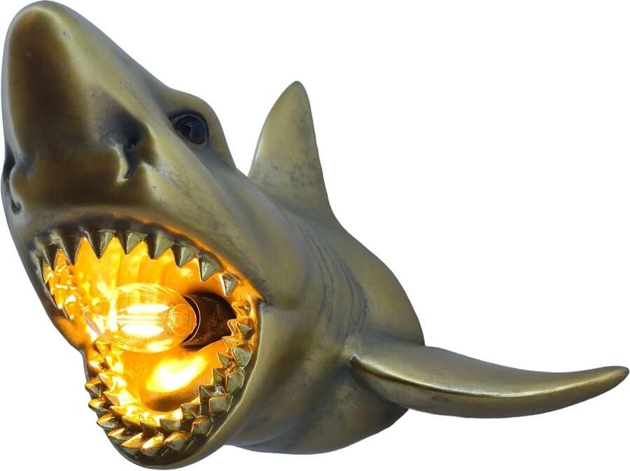 Invicta Interior Wandlamp SHARK 40cm handgemaakt goud 48030