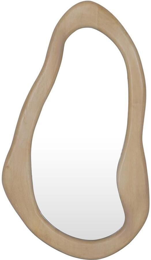 Invicta Interior Wandspiegel ORGANIC 130cm universeel ophanging horizontaal of verticaal mangohout crèmekleurig
