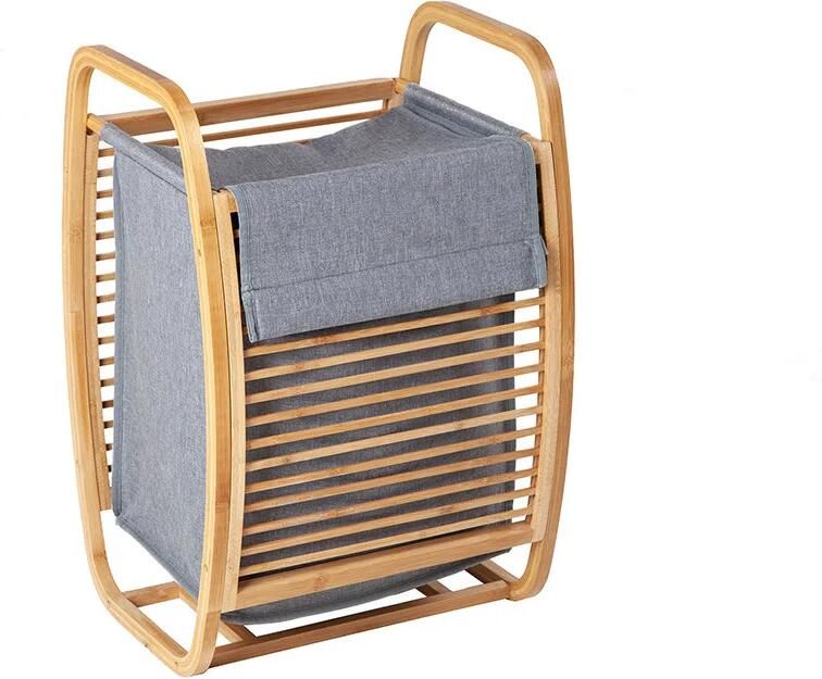 Invicta Interior Wasmand LAGOON SPA 60cm bamboe naturel uitneembare tas grijs 40942