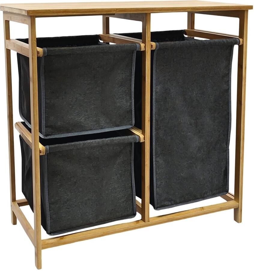 Invicta Interior Wasmand LAGOON SPA 70cm bamboe natuurlijk donkergrijs