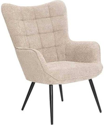 Invicta Interior Moderne fauteuil SCANDINAVIA champagne grijs Boucle met armleuningen 44022