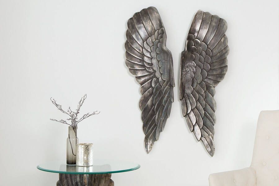 Invicta Interior Enorme wanddecoratie FALLEN ANGEL 65cm engelenvleugels in asymmetrisch ontwerp 38437